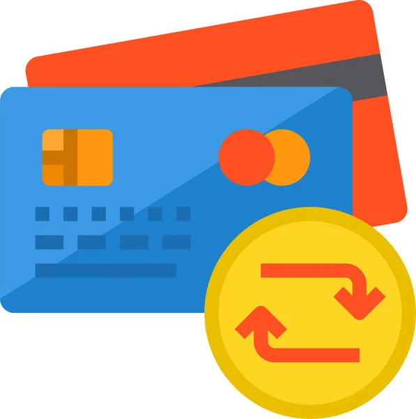 Bancaire Acheter Icône Carte Crédit Dans Style Plat — Image vectorielle
