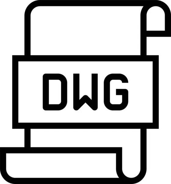 Achive Document Dwg Icon Outline Style — Stockvektor