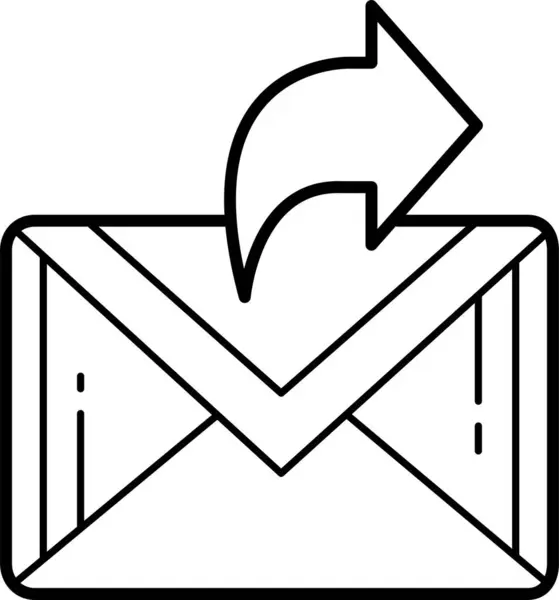 Enveloppe Transmettre Icône Lettre Dans Style Contour — Image vectorielle