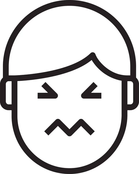 Afraid Avatar Emotion Icon Outline Style — Stock Vector