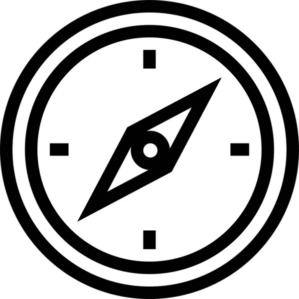 Kompass Richtung Gps Symbol Umrissstil — Stockvektor