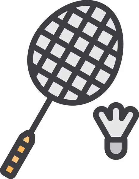 Actividad Icono Salud Bádminton Estilo Esquema Rellenado — Vector de stock