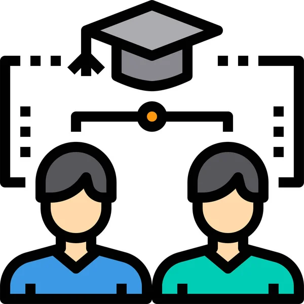 Ikona Kształcenia Absolwentów Stylu Wypełnionym — Wektor stockowy