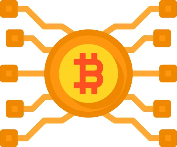 Ikona Kryptowaluta Bitcoin — Wektor stockowy