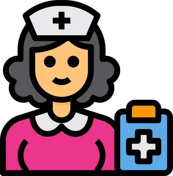 Enfermeira Ocupação Mulher Ícone — Vetor de Stock
