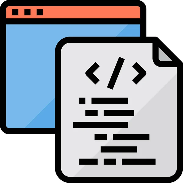 Icono Programación Desarrollo Codificación Estilo Contorno Lleno — Vector de stock