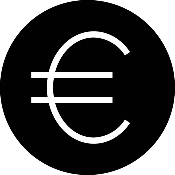 Финансовая Икона Евро Солидном Стиле — стоковый вектор