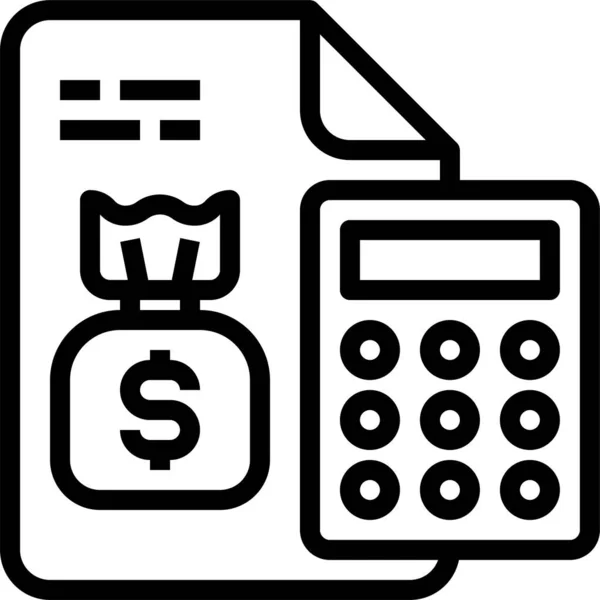 Negocio Calcular Icono Finanzas Estilo Esquema — Vector de stock