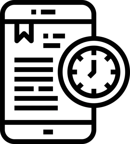 Teléfono Inteligente Horario Icono — Vector de stock