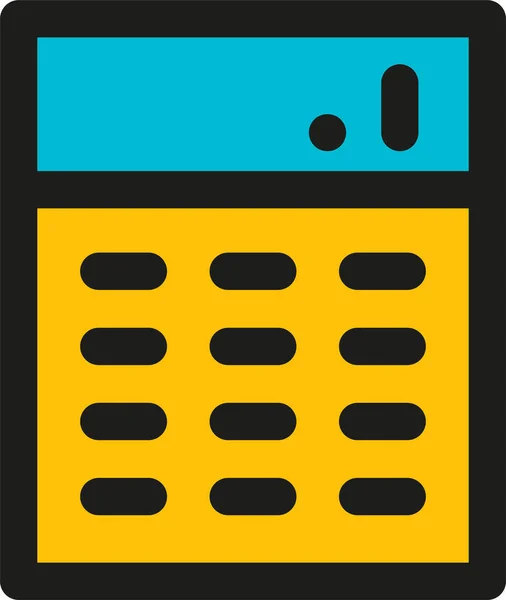 Kalkulator Obliczeniowy Ikona Obliczeniowa Stylu Wypełnionym — Wektor stockowy