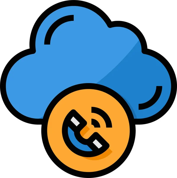 Ikona Kontaktu Chmurze Obliczeniowej — Wektor stockowy