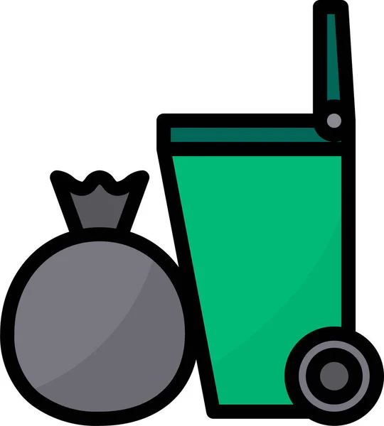 Bin Cleaning Equipment Icon Family Home Category — Stock Vector