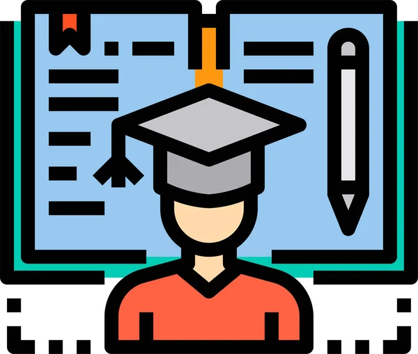 Иконка Школы Образования Стиле Заполненного Наброска — стоковый вектор