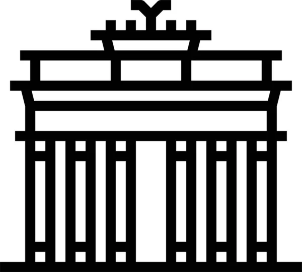 Brandenburg Puerta Icono Hito — Vector de stock