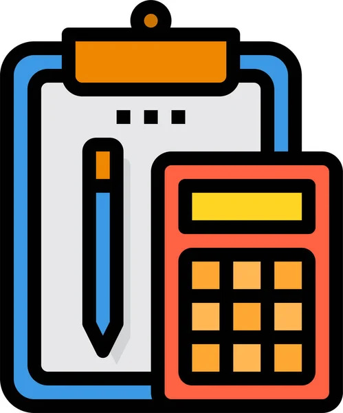 Boekhouding Business Calculator Pictogram Gevulde Outline Stijl — Stockvector