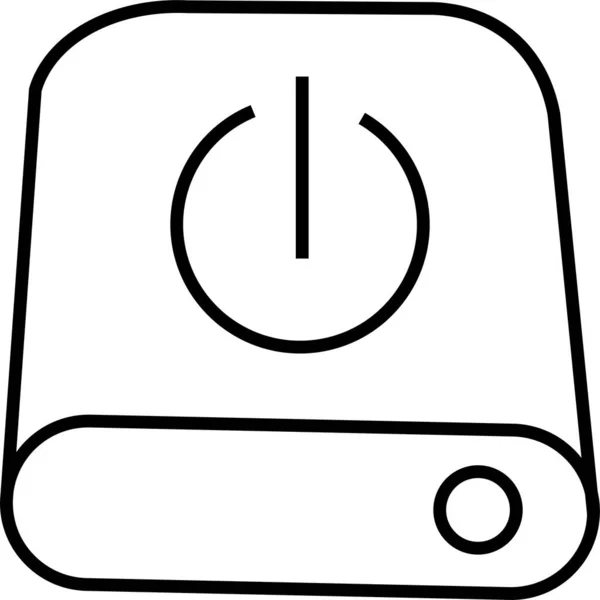 Icono Unidad Disco Datos Estilo Esquema — Vector de stock