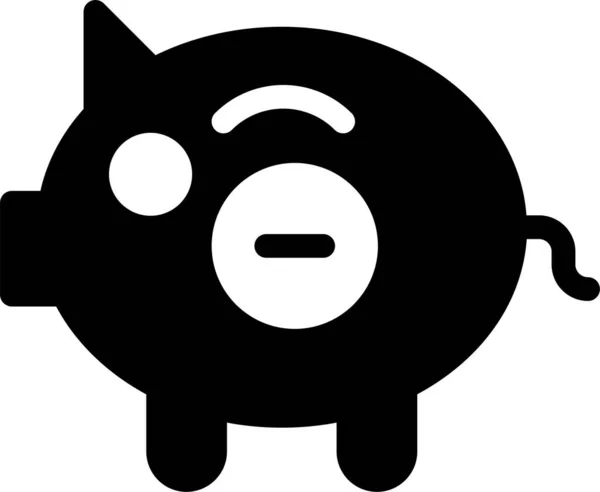 Banco Finanzas Piggy Icono Estilo Sólido — Vector de stock