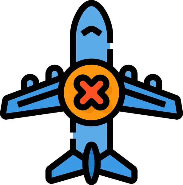 Airplane Transportation Stop Icon Filled Outline Style — Stock Vector