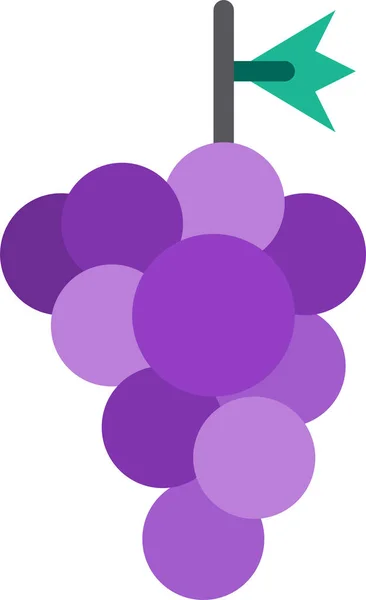 Food Fruit Grape Icon Flat Style — Stock Vector