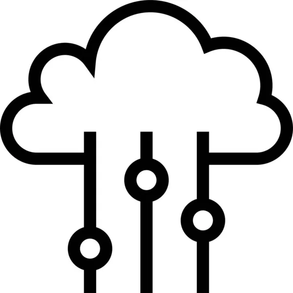 Ikona Kontroli Przetwarzania Chmurze Stałym Stylu — Wektor stockowy