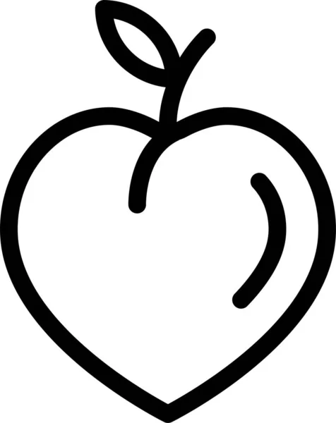 Aprikosenkost Frisches Symbol Outline Stil — Stockvektor