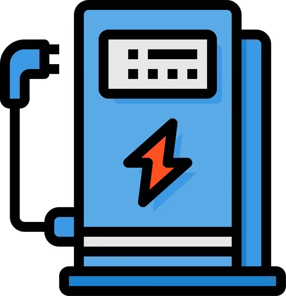 Elektrik Istasyonu Şarj Simgesi — Stok Vektör