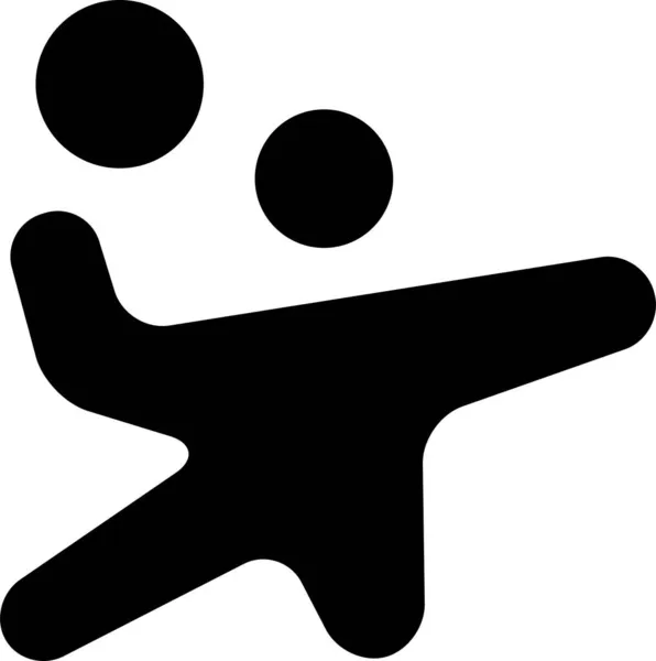Сидячая Икона Волейбола Твердом Стиле — стоковый вектор