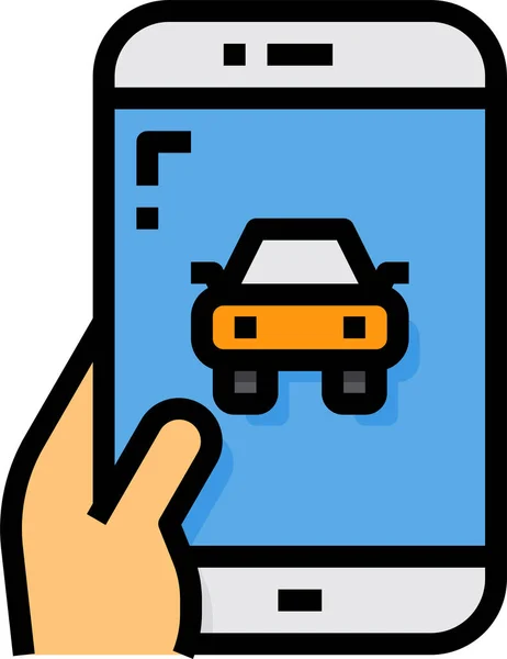 Smartphone App Car Icon — Stock Vector