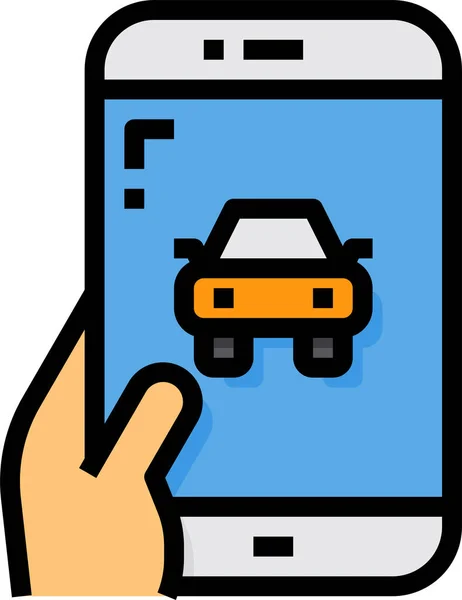 Teléfono Inteligente Icono Del Coche Aplicación — Archivo Imágenes Vectoriales