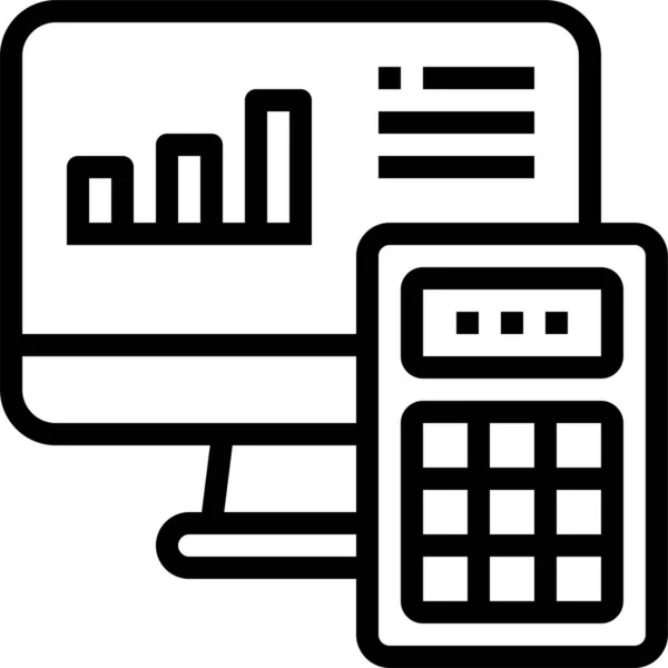 Calculatrice Calculer Icône Rapport — Image vectorielle