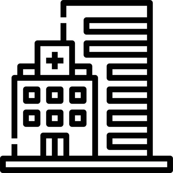 Hospital Building Health Icon — Stock Vector