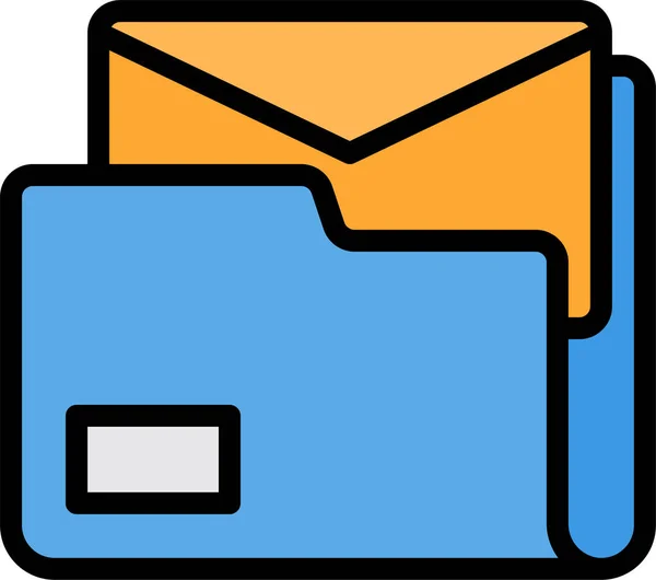 Mail Enveloppe Dossier Icône Dans Style Rempli Contour — Image vectorielle