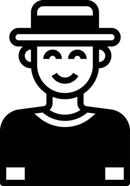 Avatar Hombre Joven Icono — Vector de stock