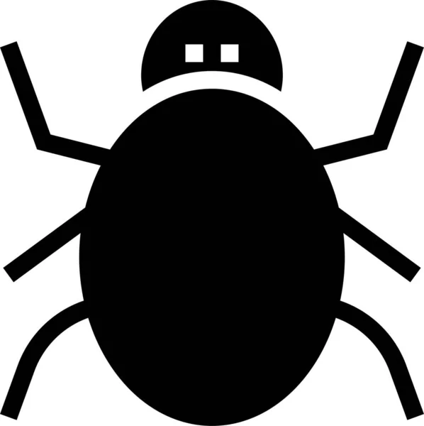 Bug Insect Lieveheersbeestje Pictogram Solide Stijl — Stockvector