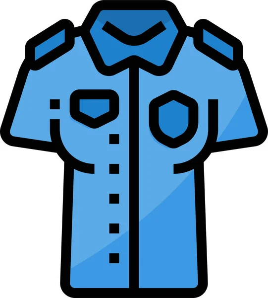 Skjorta Kläder Säkerhet Ikon Fylld Kontur Stil — Stock vektor
