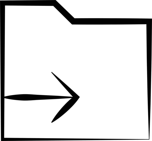 Icona Del Documento Dati Freccia Stile Disegnato Mano — Vettoriale Stock