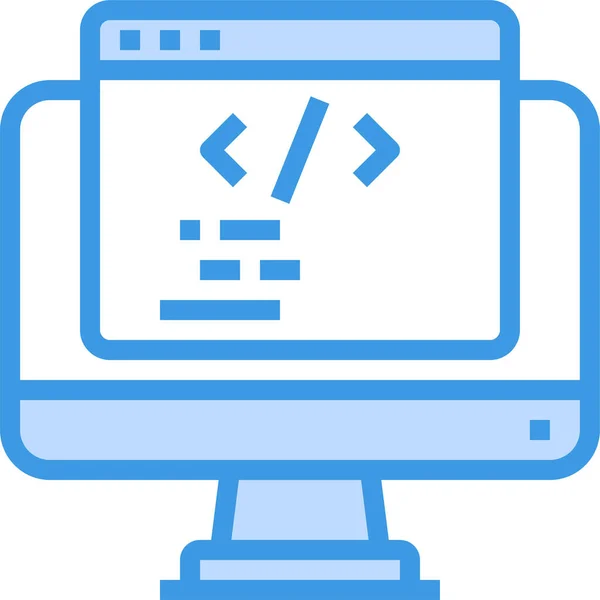 Icono Desarrollo Codificación Código Estilo Esquema Rellenado — Archivo Imágenes Vectoriales