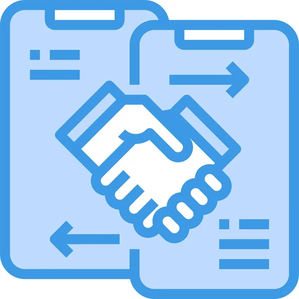 企业管理类别中的协议交易握手图标 — 图库矢量图片