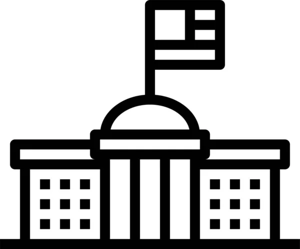 Ícone Monumento Casa Branca Estilo Esboço —  Vetores de Stock
