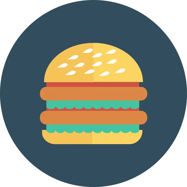 Pequeno Almoço Hambúrguer Ícone Fastfood Estilo Plano —  Vetores de Stock