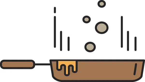 Koken Voedsel Heet Pictogram Gevulde Outline Stijl — Stockvector