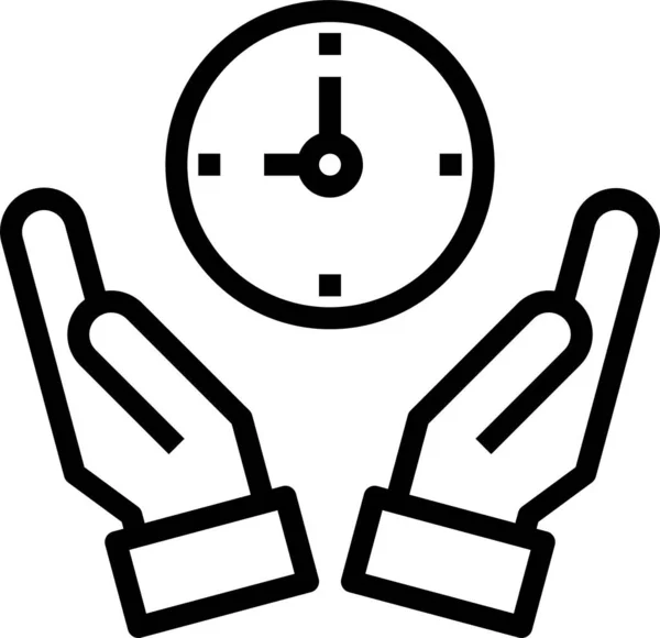 Icono Del Reloj Del Negocio Alarma Estilo Esquema — Vector de stock