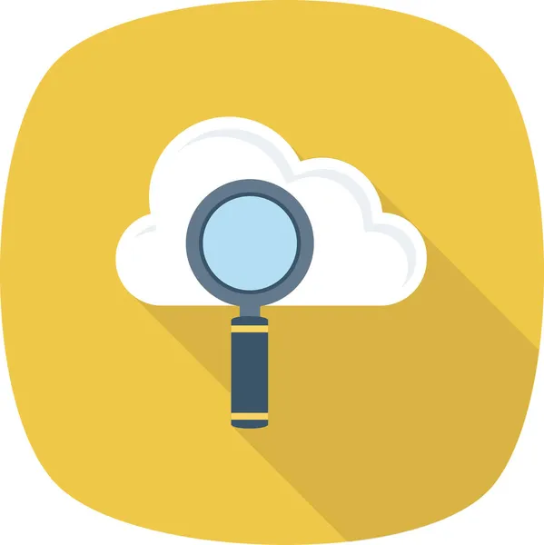 Cloud Computing Explore Icon Flat Style — Stock Vector