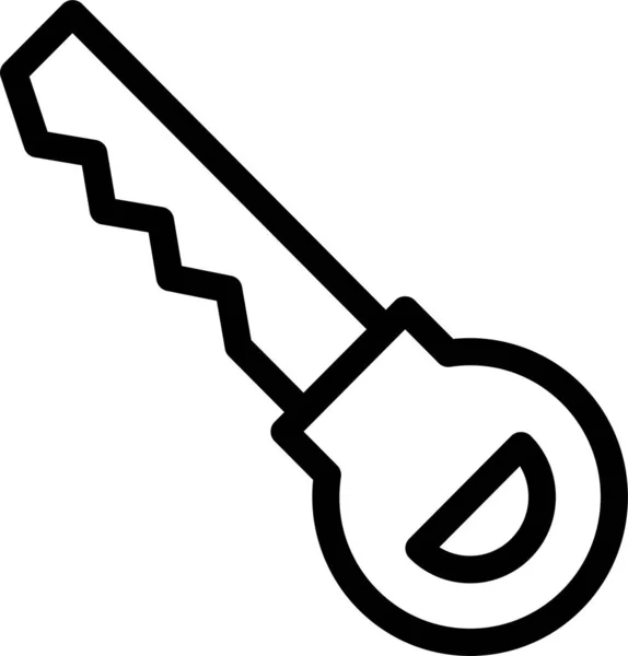 Κλειδί Κλειδώματος Εικονίδιο Κωδικού Πρόσβασης Στυλ Περίγραμμα — Διανυσματικό Αρχείο