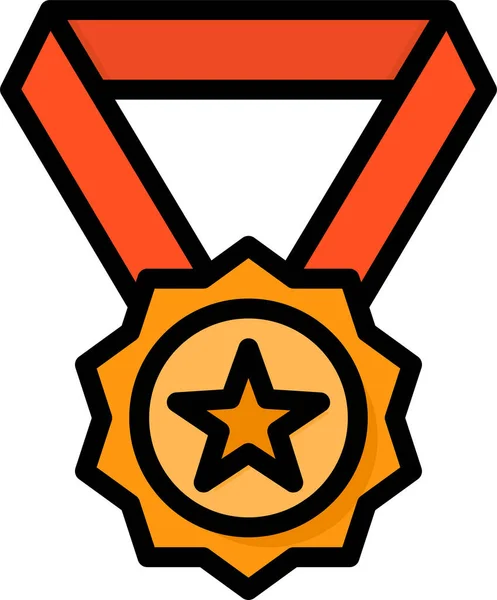 Значок Медального Знака Стиле Заполненного Контура — стоковый вектор