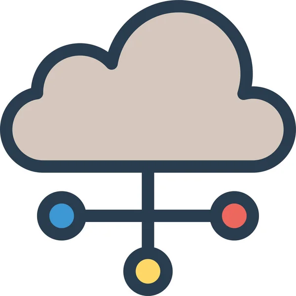 Cloud Computing Connect Icoon Een Gevulde Stijl — Stockvector