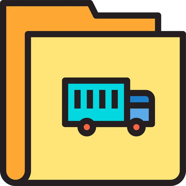 Folder Logistik Bentuk Ikon Dalam Gaya Filled Outline - Stok Vektor