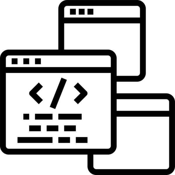 Programmeericoon Programmeren Contourstijl — Stockvector
