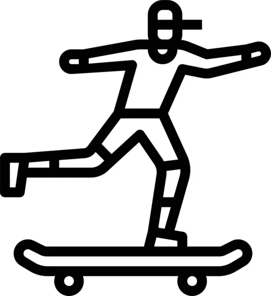 Skatista Skate Esporte Ícone — Vetor de Stock