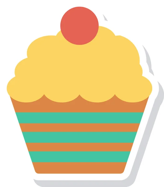 Panadería Pastel Muffin Icono Estilo Plano — Archivo Imágenes Vectoriales